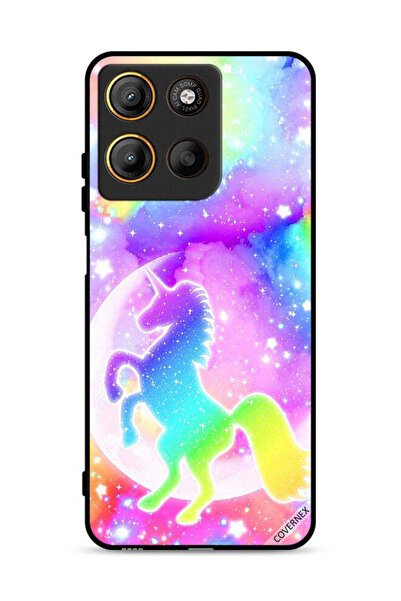 Covernex Motorola Moto G15 Protective Case Cover Rainbow Unicorn