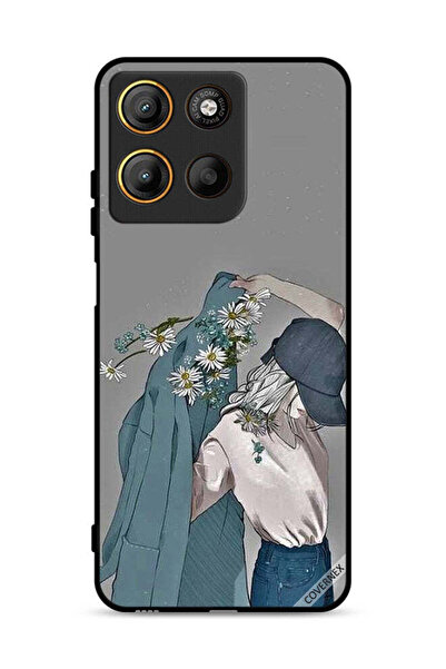 Covernex غطاء حماية لهاتف موتورولا موتو جي 15 برسم فتاة ترتدي معطفًا