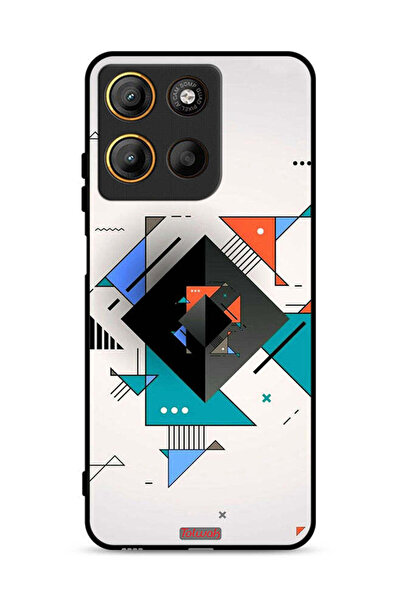 Tolwak غطاء حماية لهاتف موتورولا موتو جي 15 بأشكال مربعة ومثلثة ونمط تجريدي