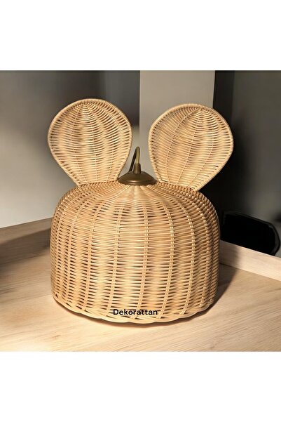 DEKORATTAN Rattan bambu hasır çocuk odası kulaklı avize