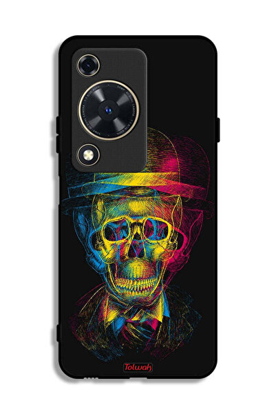 Tolwak غطاء حماية لهاتف هواوي نوفا Y63 بتصميم جمجمة وقبعة ملونة وفن خيالي