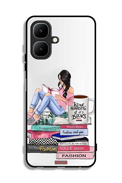 Tolwak غطاء حماية لهاتف إنفينيكس سمارت 10، تصميم فتاة وكتب أزياء فنية