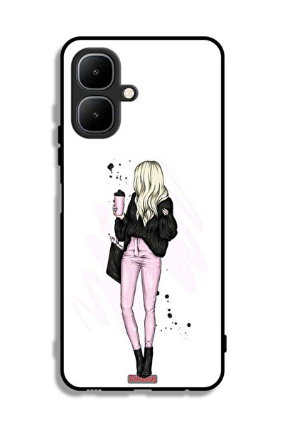 Tolwak غطاء حماية لهاتف إنفينيكس سمارت 10، صورة فتاة تحمل كوب قهوة