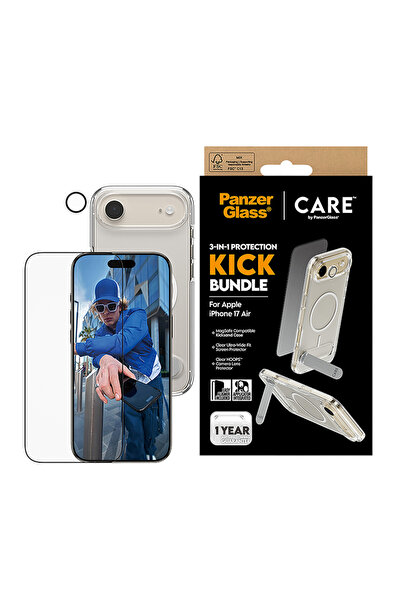 Panzer Glass مجموعة حماية CARE 3 في 1 Kick لهاتف iPhone 17 Air - شفاف