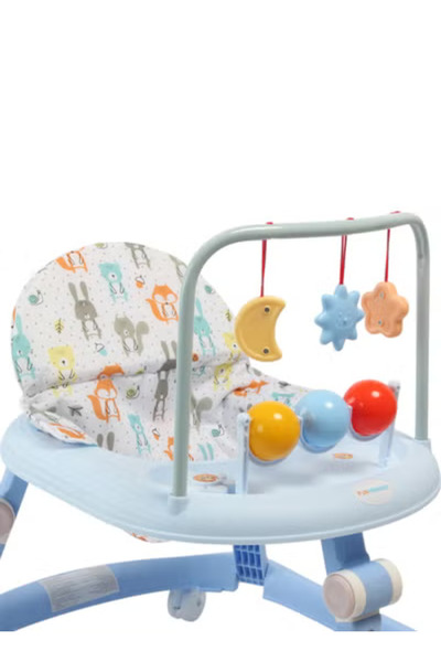 Fun Moment Adjustable Height Foldable Baby Walker 6-18 Months blue