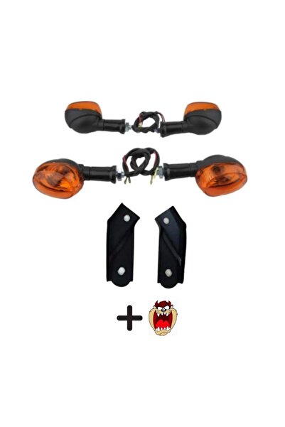 GMS CG Agk ön arka 4 adet sinyal takımı+arka sinyal bağlantı braketi+Tzmnya sticker