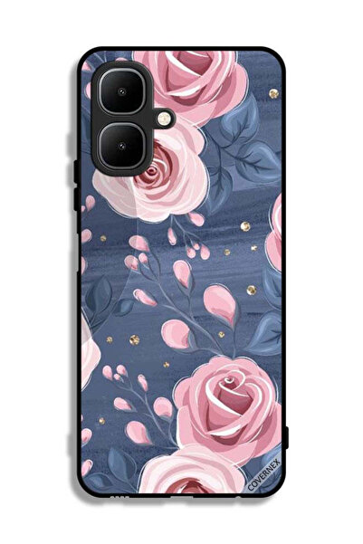 Covernex غطاء حماية لهاتف تكنو بوب 10 بنقشة ورود وأوراق