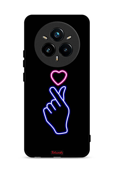 Tolwak غطاء حماية لهاتف Realme 14 Pro Plus 5G بنقشة قلب سريع