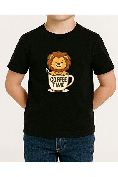 TREND YANKI Unisex Children's T-Shirt (Lion Coffee)