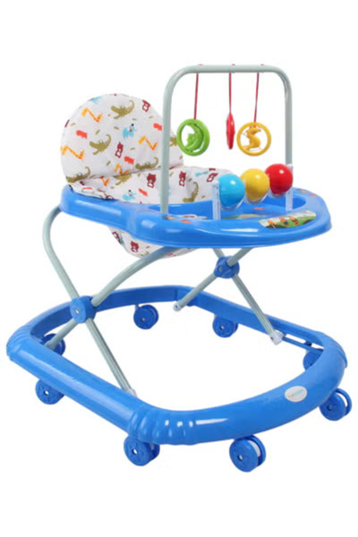 Fun Moment Adjustable Height Foldable Baby Walker 6-18 Months Blue