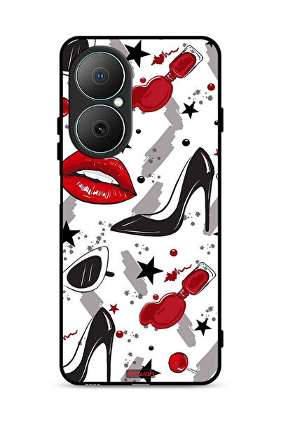 Tolwak Huawei Nova Y73 Protective Case Cover Lipstick And Shoes Art