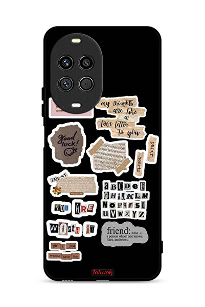 Tolwak غطاء حماية لهاتف هواوي نوفا 14 ألترا 5G، ملصقات عبارات الحظ السعيد