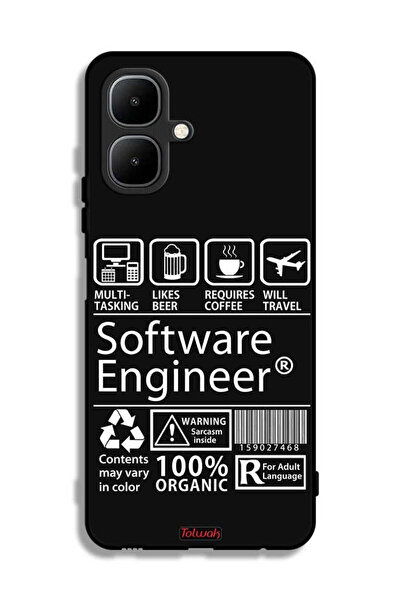 Tolwak غطاء حماية لهاتف تكنو بوب 10 - ملصق مهندس برمجيات