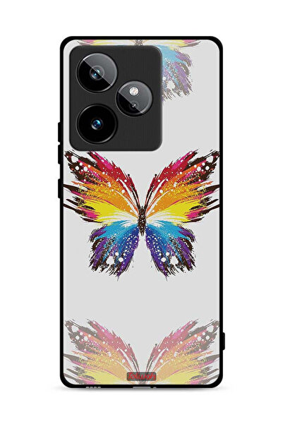 Tolwak غطاء حماية لهاتف Realme GT 7T 5G بخلفية بسيطة وفن رقمي وبساطة الفراشة