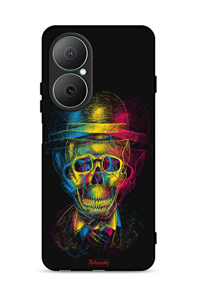 Tolwak غطاء حماية لهاتف هواوي نوفا Y73 بتصميم جمجمة وقبعة ملونة وفن خيالي