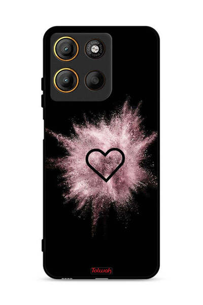 Tolwak غطاء حماية لهاتف موتورولا موتو جي 15 بتصميم قلب لامع