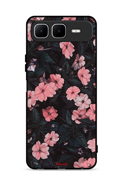 Tolwak غطاء حماية لهاتف إنفينيكس سمارت ١٠ بلس - لون الخوخ والورود الصغيرة