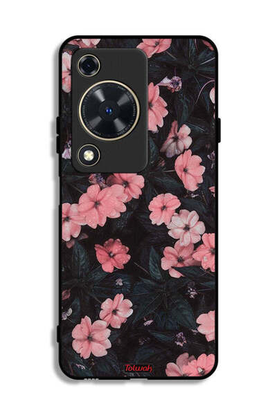 Tolwak غطاء حماية لهاتف هواوي نوفا Y72S - لون الخوخ والورود الصغيرة