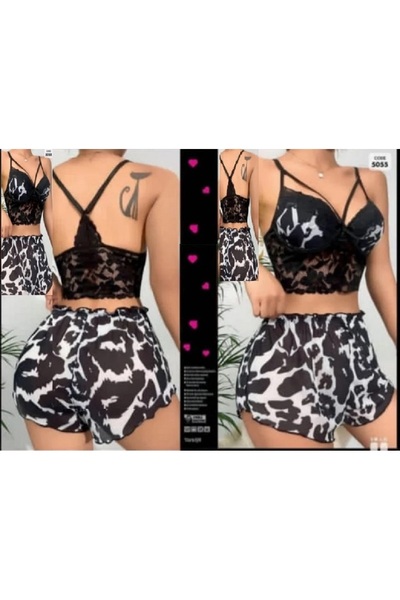 GenelTedarik HOMEWEAR EVDE RAHAT GİYİM BASKILI ŞORTLU TAKIM