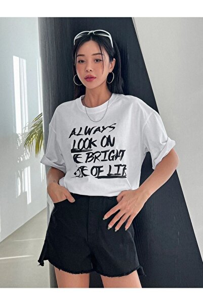 Flood Of Style Μπλουζάκι Kaıdn White Always Look με τύπωμα oversized