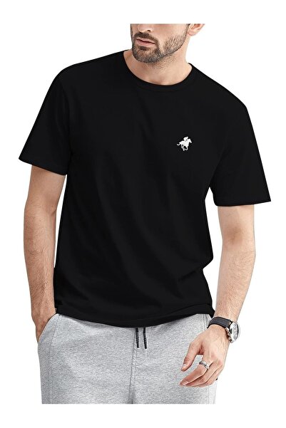 Flood Of Style Cal negru pentru bărbați cu imprimeu supradimensionat