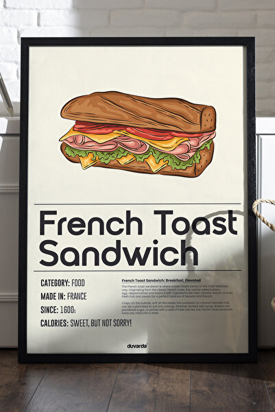 Duvarda Αφίσα με ξύλινο πλαίσιο French Toast, Διακοσμητικός πίνακας τοίχου κο...