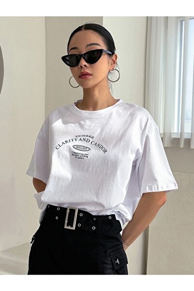 Flood Of Style Γυναικείο Λευκό Clarity με τύπωμα oversized