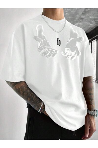 Flood Of Style Ανδρικό λευκό ανοιχτόχρωμο χρώμα με τύπωμα oversized