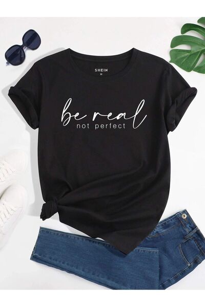 Flood Of Style Γυναικείο μαύρο Be Real με τύπωμα oversized