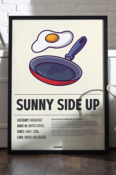 Duvarda Poster înrămat cu lemn Sunny Side Up, pictură decorativă de perete pe...