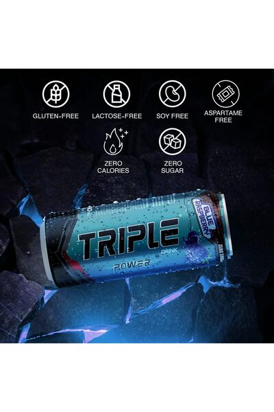 Laperva Triple Power Energy Drink, Blue Raspberry, Box of 24 Pieces