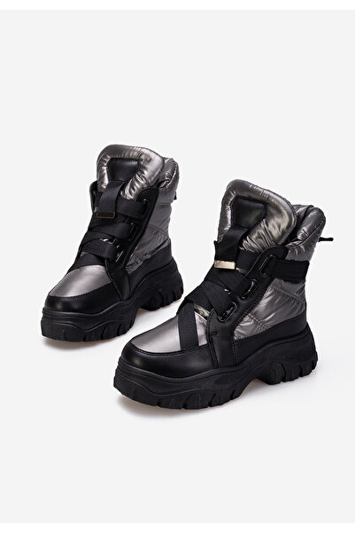 B T Shoes Šedé kotníkové zimní boty Esterra