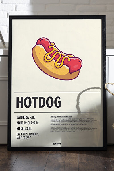 Duvarda Ξύλινη αφίσα με σχέδιο χοτ-ντογκ, διακοσμητικός πίνακας τοίχου κουζίνας