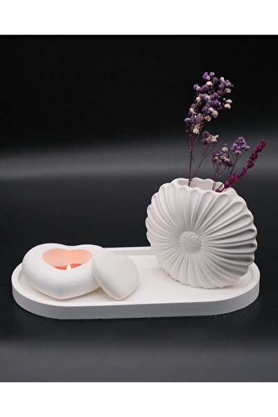 WHITE DECORATIVE VASE SET