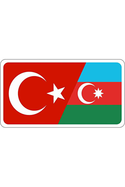 TSC Azerbaycan Türkiye Bayrak Sticker Oto Araba Sticker 20CM