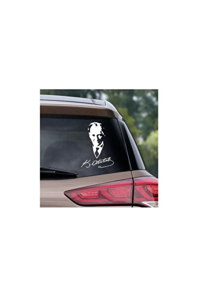 TSC Ulu Önder Mustafa Kemal Atatürk Signed Sticker 28 cm White Color