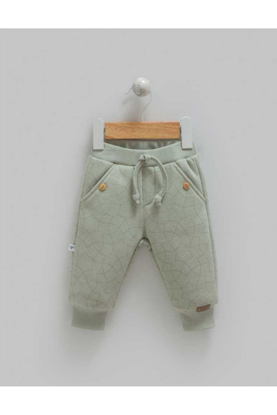 Caramell 100% Cotton 3-Thread Ribbed Hooded Baby Boy Set Winter Thick Set