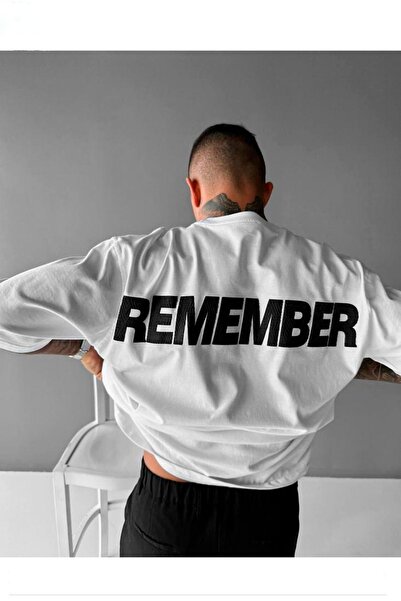 Flood Of Style Unisex alb Remember cu imprimeu supradimensionat