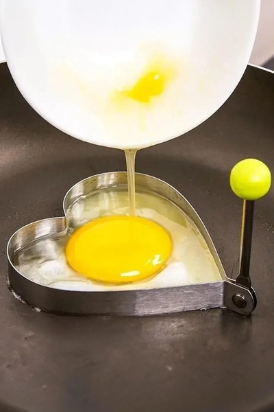 poswicon Egg Heart, Shaped Stainless Steel Omelette Mold, Omelette Mould for Pan