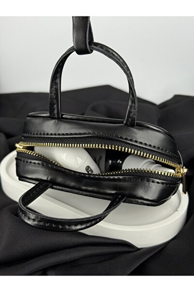 Unzilee Black Leather Bag-Shaped Bag Accessory Bag Charmi