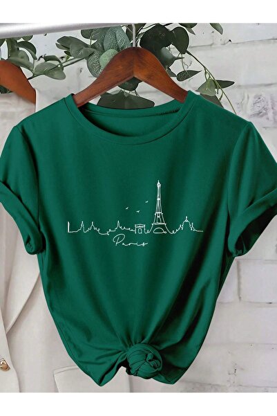 Flood Of Style Γυναικεία Nefti Green Line Paris με τύπωμα oversized