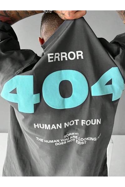 Flood Of Style Ανδρικό καπνιστό καλλιτεχνικό ρούχο Error 404 με τύπωμα oversized