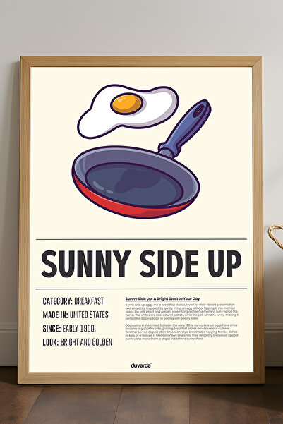 Duvarda Poster înrămat cu lemn Sunny Side Up, pictură decorativă de perete pe...