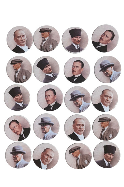 Kağıtay 20 Adet Atatürk Rozeti - Yeni Seri
