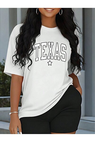 Flood Of Style Γυναικείο Λευκό Τέξας με τύπωμα oversized