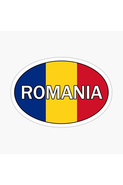 TSC Romania Oval Shaped Car Sticker Adhesive 13cm