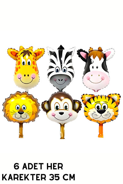 Baloncu Nene Folyo Balon Safari Hayvanları Parti Doğum Günü Süsleme Seti