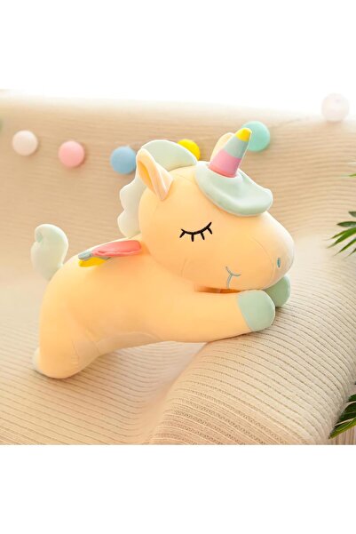 e-life shop İthal Kumaş Gökkuşağı Kanatlı Unicorn Peluş Oyuncak 27 cm Yumuşak...