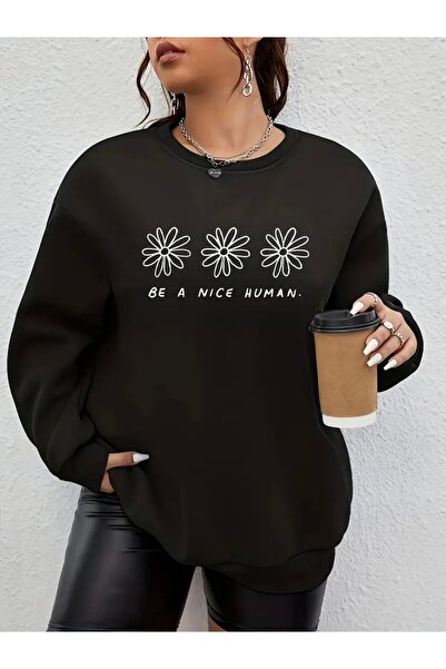 FUFLUNS كن إنسانًا لطيفًا، سترة رياضية كبيرة الحجم مطبوعة للجنسين للنساء/الرج...