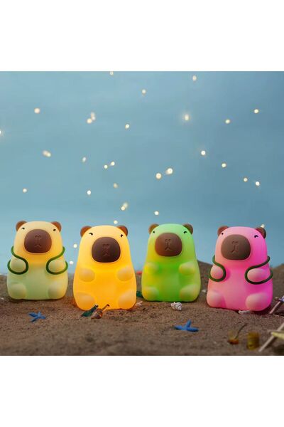 Coverzone Sevimli Capybara Yeşil Sulufet Dokunmatik Renk Değiştiren Dekoratif...